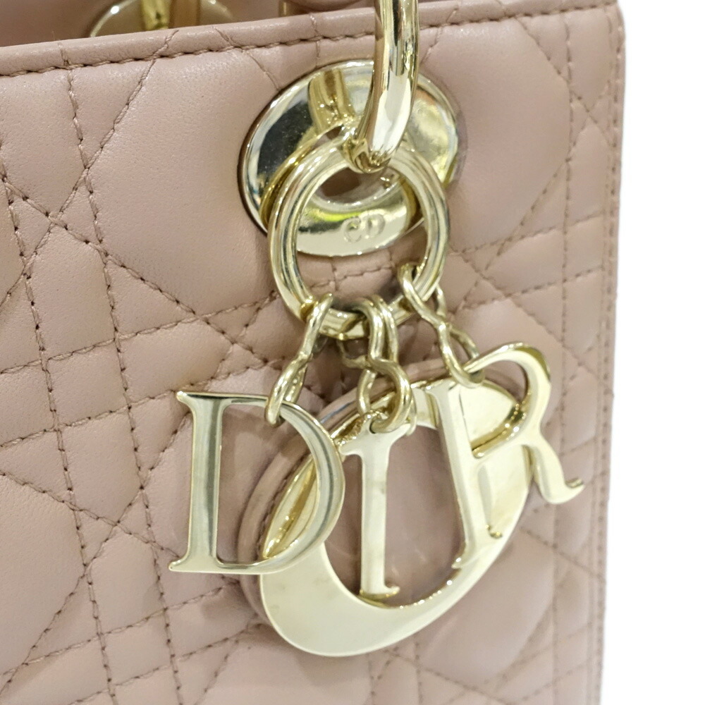 Dior Lady Dior Medium Lambskin Pink Beige 2Way Bag